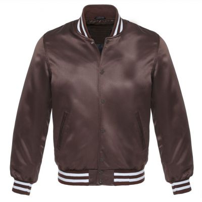 Varsity Satin jacket Brown-White